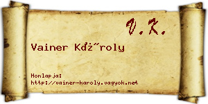 Vainer Károly névjegykártya