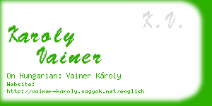 karoly vainer business card